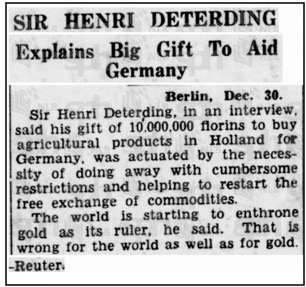 Deterding explains big gift clipping
