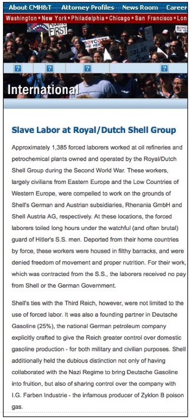 Slave labour at Royal/Dutch Shell screenshot